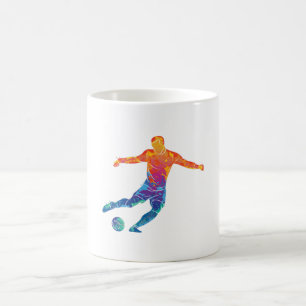 Taza De Café Watercolor Soccer