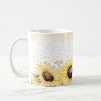 Taza De Café Watercolor Sunflower Coffee Mug