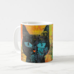 Taza De Café Watercolor Vintage Resumen Cat (8)