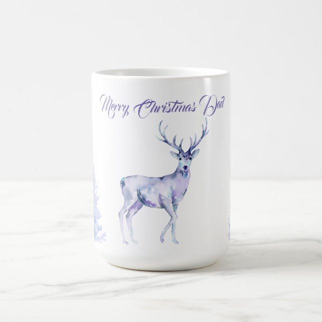 Taza De Café Watercolor Winter Landscape Happy Holidays (Centro)