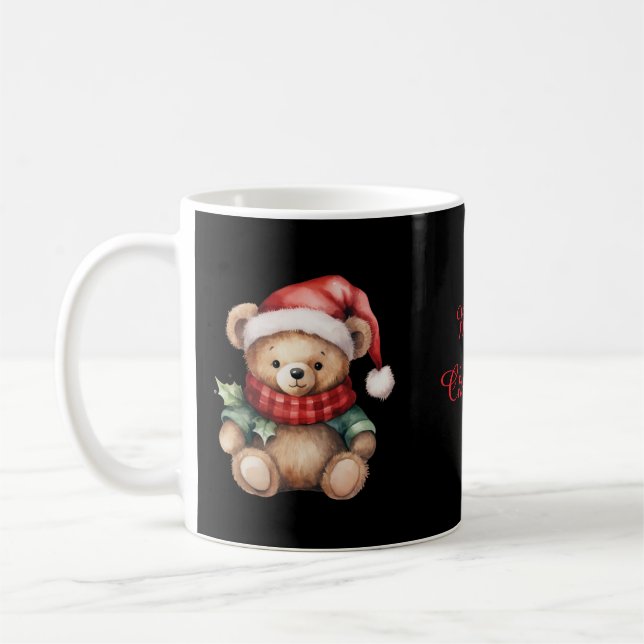 Taza De Café Watercolour Christmas Teddy Bear (Izquierda)