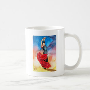 Taza De Café Watercolour del BAILARÍN del FLAMENCO