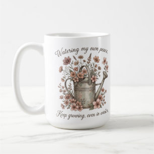 Taza De Café Watering My Own Peace Vintage Floral Botanical
