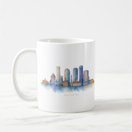 Taza De Café Waterline de la ciudad de Boston | Mamáes modernas