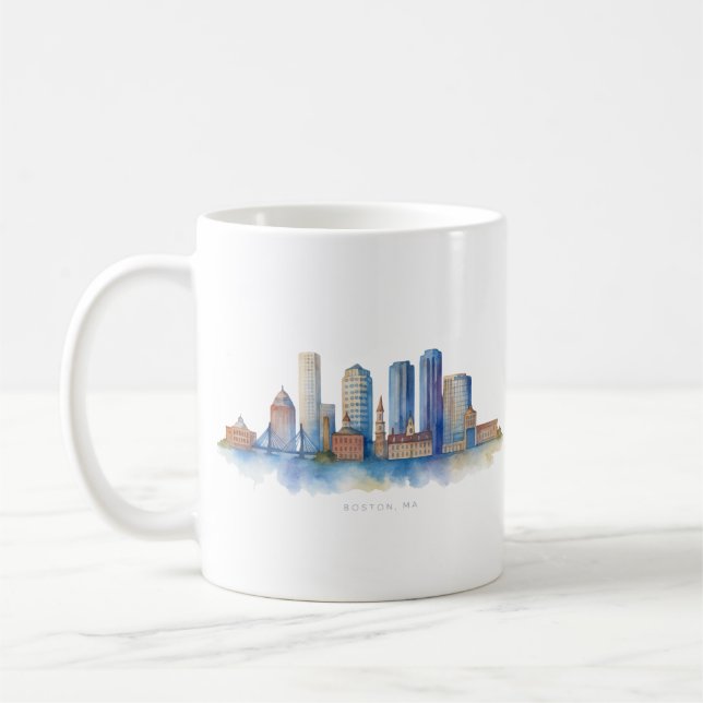 Taza De Café Waterline de la ciudad de Boston | Mamáes modernas (Izquierda)