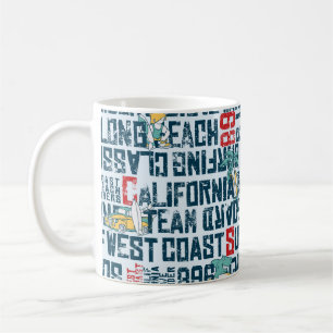 Taza De Café Wave rider west Coast California surfing team gron