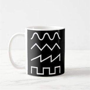 Taza De Café Waveform de audio analógico con sintetizador Nerd