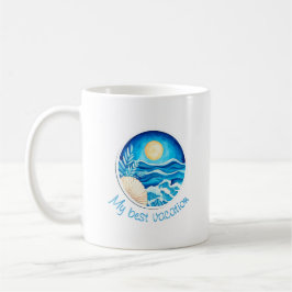 Taza De Café Waves, sun, shell