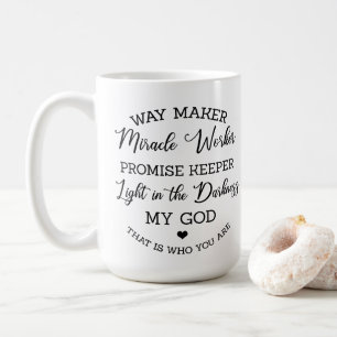 Taza De Café Waymaker, Trabajador del Milagro: impresión en neg
