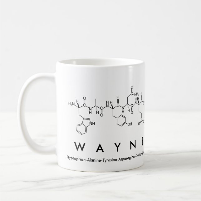 Taza De Café Wayne peptide name mug (Izquierda)