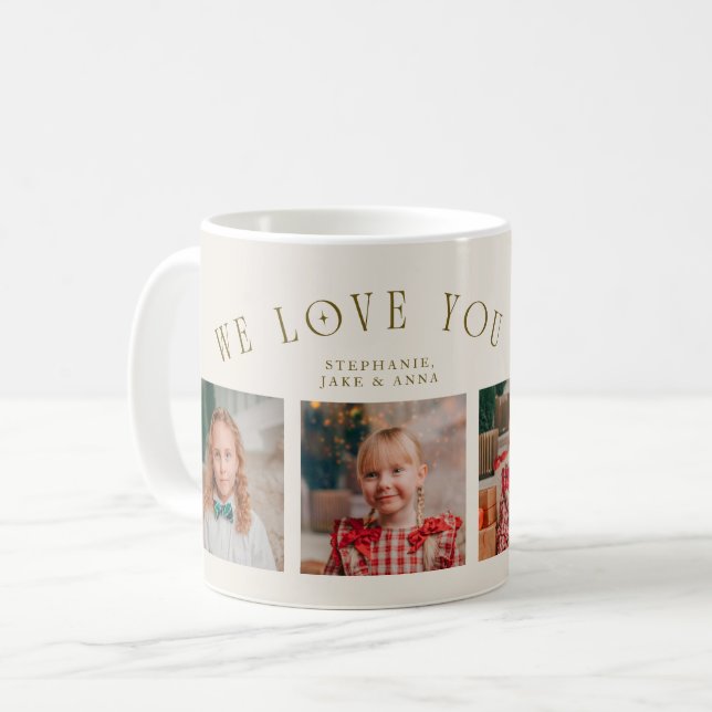 Taza De Café We Love You Grandma 4-Photo Cream (Anverso izquierdo)