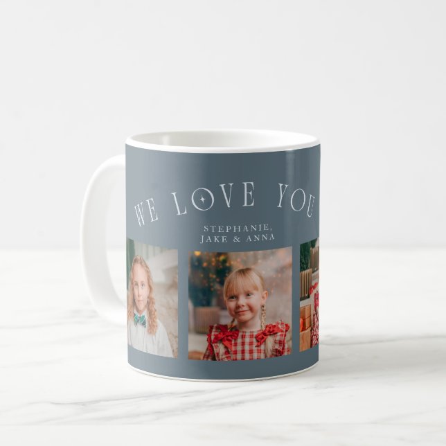Taza De Café We Love You Grandma 4-Photo Slate Blue (Anverso izquierdo)