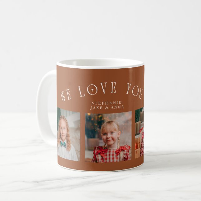 Taza De Café We Love You Grandpa 4-Photo Terracotta (Anverso izquierdo)