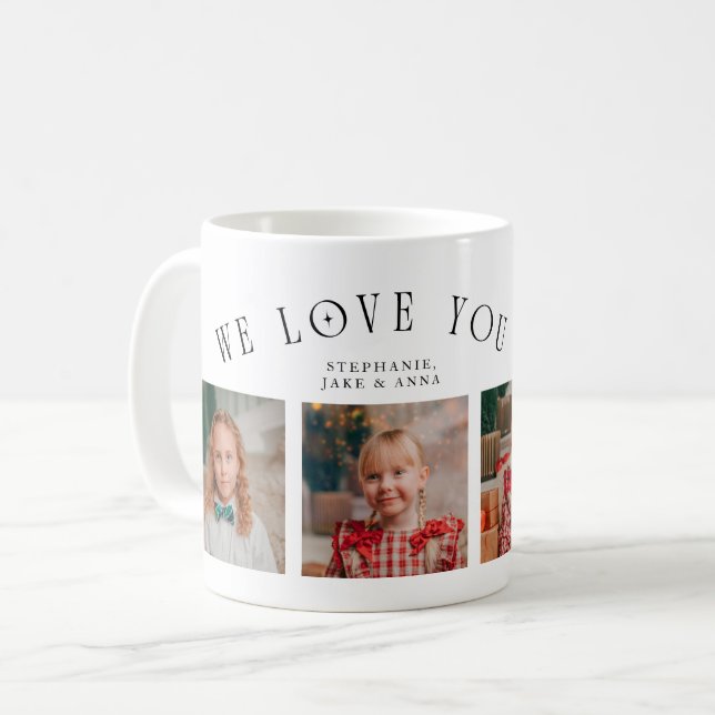 Taza De Café We Love You Grandpa 4-Photo White  (Anverso izquierdo)
