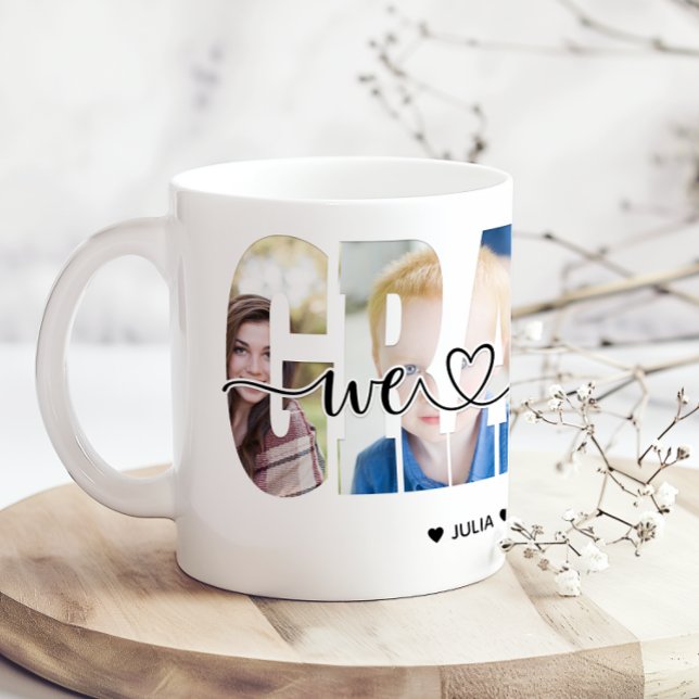 Taza De Café We Love You Grandpa Add Photo And Name (Subido por el creador)