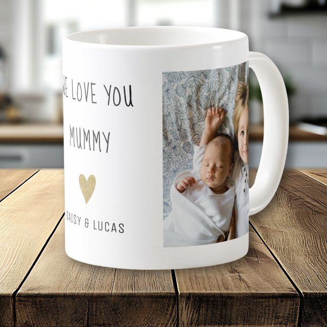 Taza De Café We Love You Mummy 2 Photo Collage Personalised (Subido por el creador)