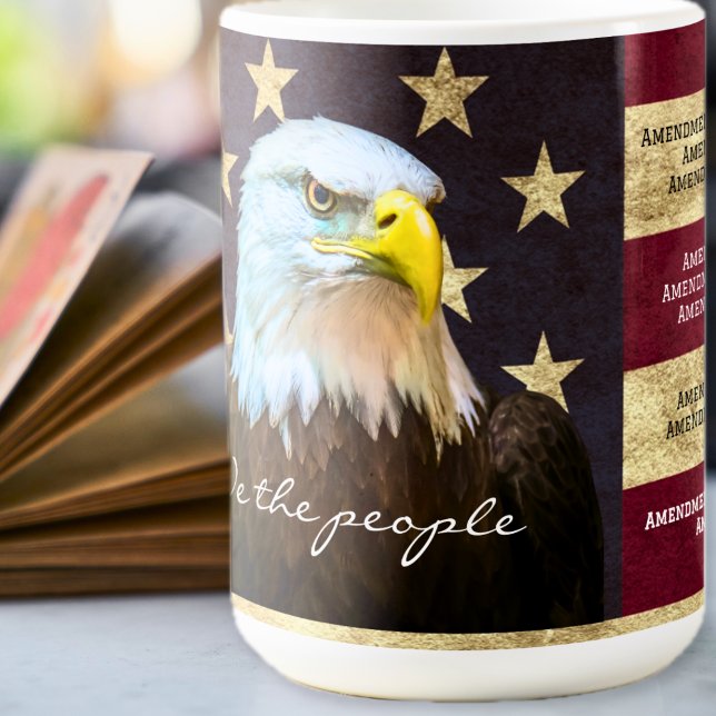 Taza De Café We The People Bill of Rights Flag Bald Eagle  (We The People Bill of Rights Flag Bald Eagle Coffee Mug)