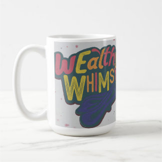 Taza De Café Wealth Whimsy diseño de letras multicolor