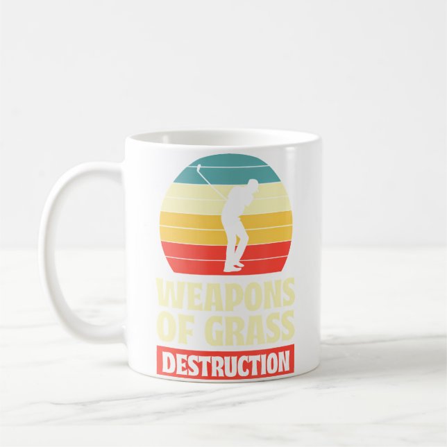 Taza De Café Weapons Of Grass Destruction - Funny Golf Pun Golf (Izquierda)