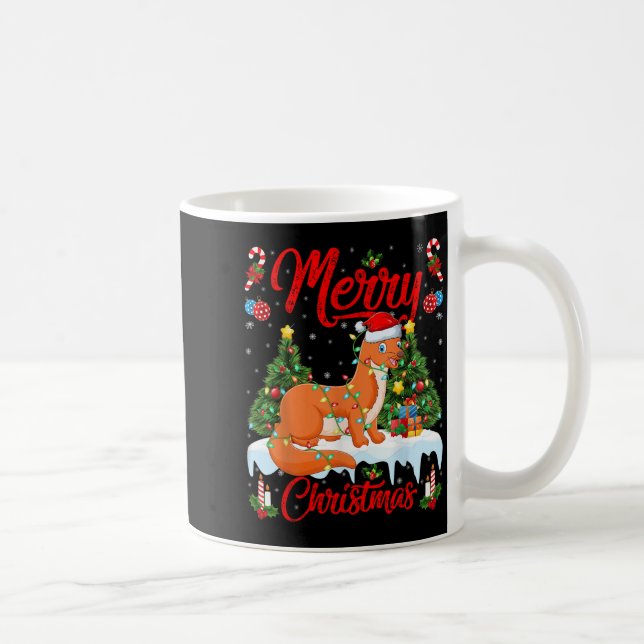 Taza De Café Weasel Merry Christmas Tree Lighting Weasel Xmas  (Derecha)
