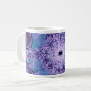 Taza De Café Web Púrpura y azul de la pintura fractal