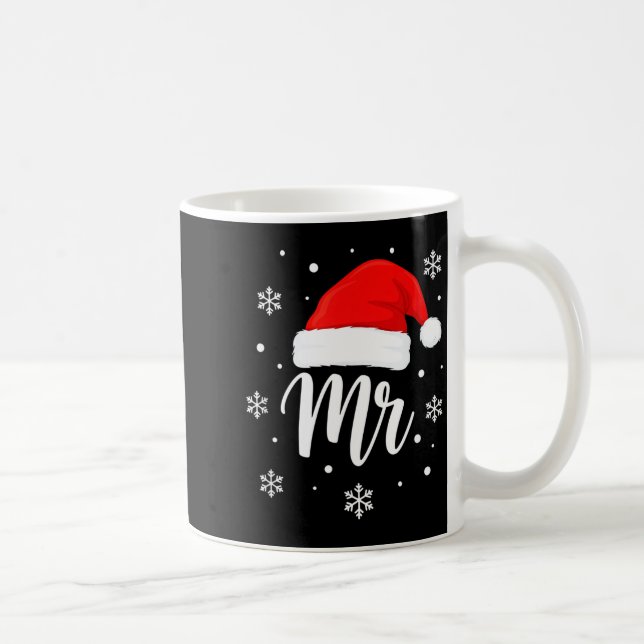 Taza De Café Wedding Mr. Santa Hat, Mr. Christmas Snowflakes Fo (Derecha)