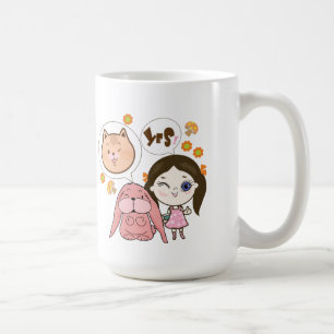 Taza De Café wee y sus amigos - gato y conejo