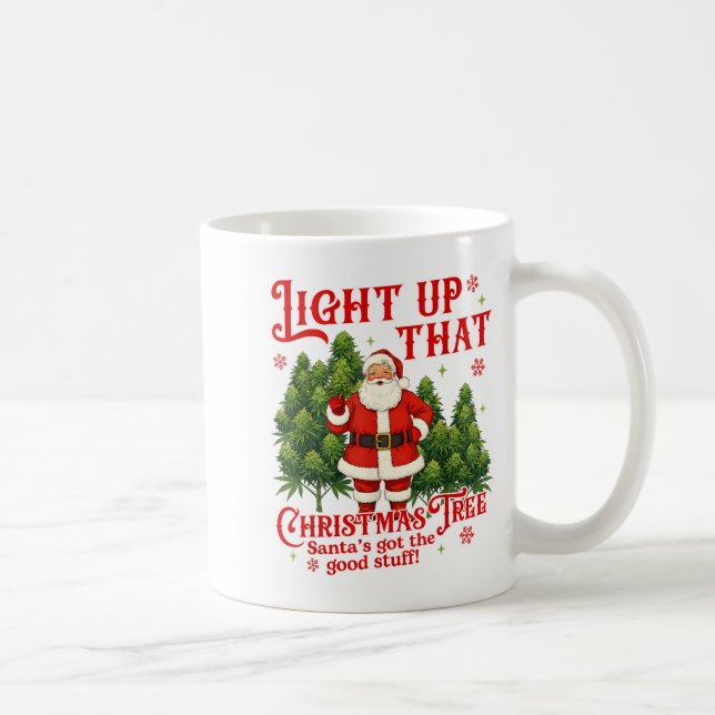 Taza De Café Weed Lover Smoking Light Up Christmas Tree  (Derecha)