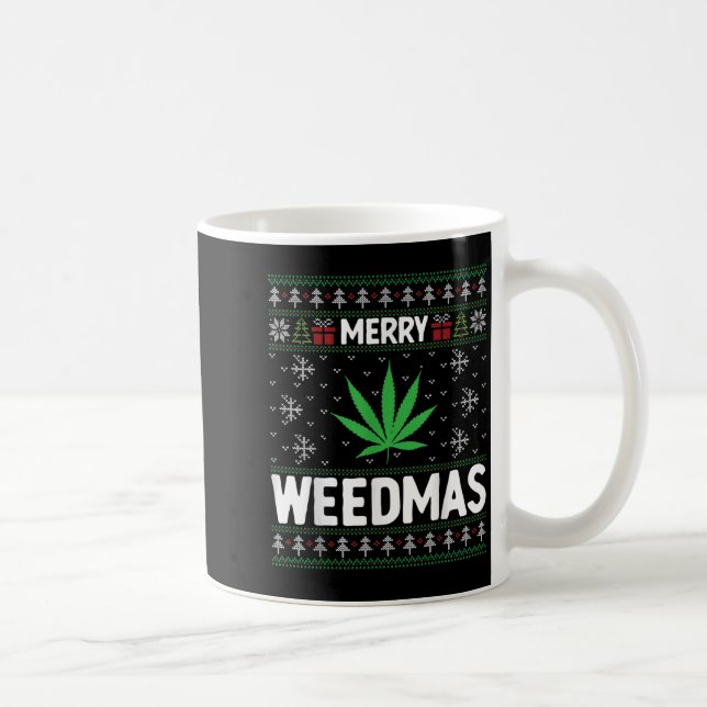 Taza De Café Weed Merry Weedmas Xmas Smoking  (Derecha)