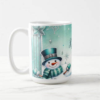Taza De Café  Weihnachten: Schneemänner türkise