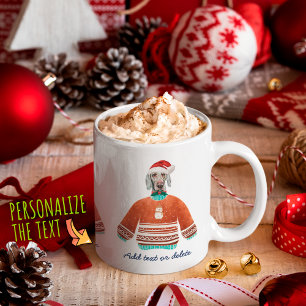 Taza De Café Weimaraner con suéter feo amante del perro de Navi