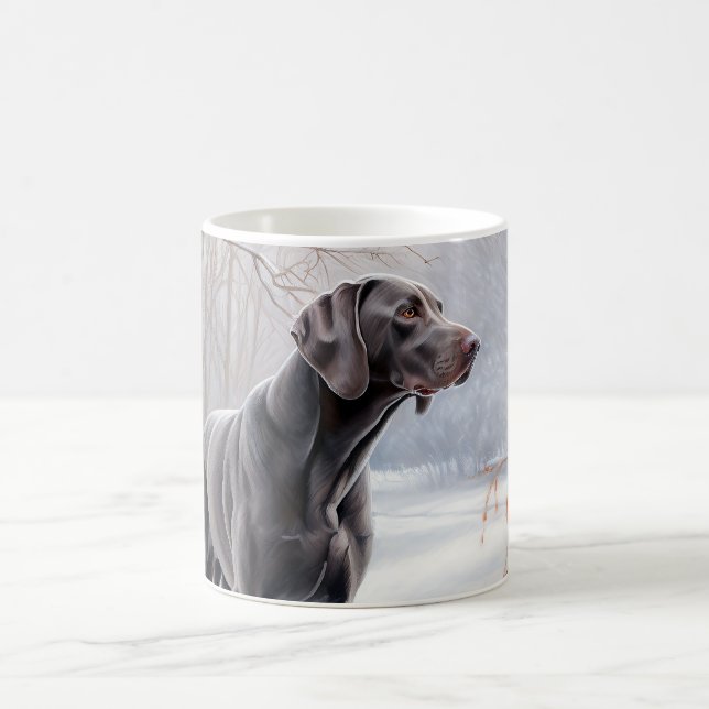 Taza De Café Weimaraner Deja que nieve Navidad (Centro)