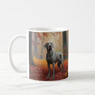 Taza De Café Weimaraner en Otoño Hojas Caídas Inspiran