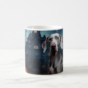 Taza De Café Weimaraner Halloween de terror