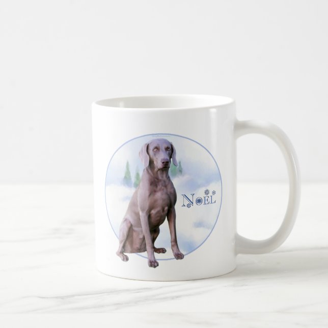 Taza De Café Weimaraner Noel (Derecha)