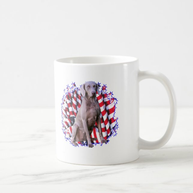 Taza De Café Weimaraner Patriot (Derecha)