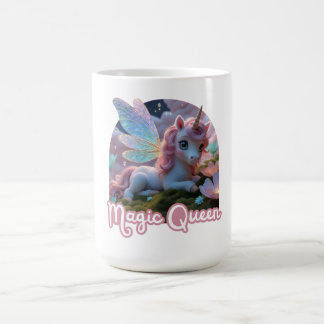 Taza De Café Weißes Einhorn mit Flügeln - Magic Queen