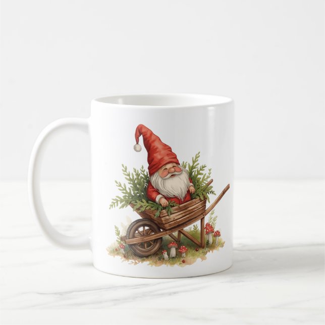 Taza De Café Welcome Christmas  Merry Christmas Trees & Gnome  (Izquierda)