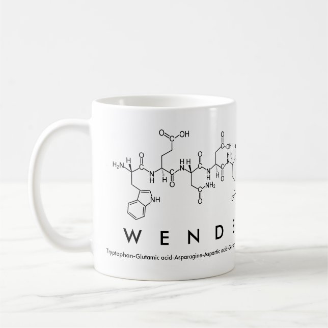Taza De Café Wende peptide name mug (Izquierda)