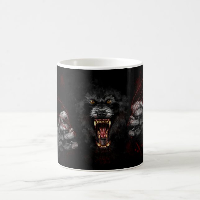 Taza De Café Werewolf Desgarrando Su Corazón (Centro)