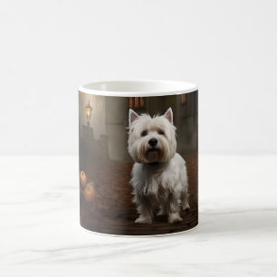 Taza De Café West Highland White Terrier Halloween Aterrador