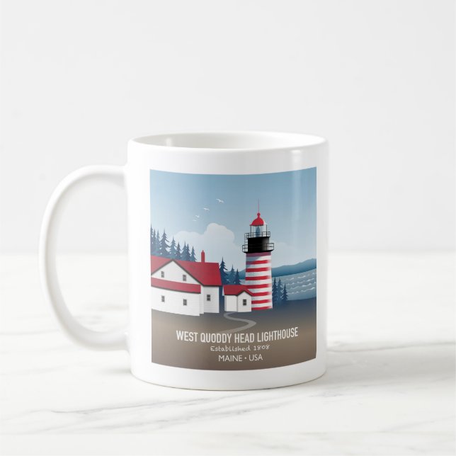 Taza De Café West Quoddy Head Lighthouse (Izquierda)