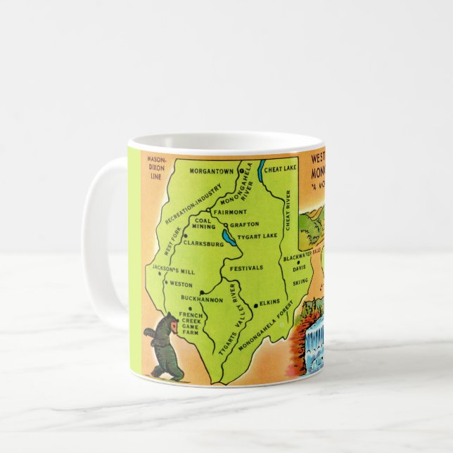 Taza De Café  West Virginia Monongahela Valley Mug (Anverso izquierdo)
