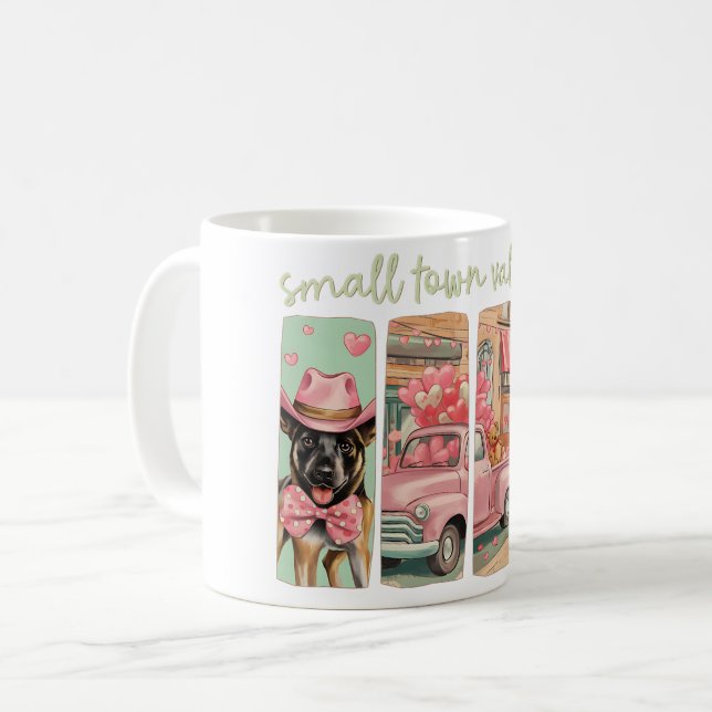 Taza De Café Western Boots Valentine con Malinois belga (Anverso izquierdo)