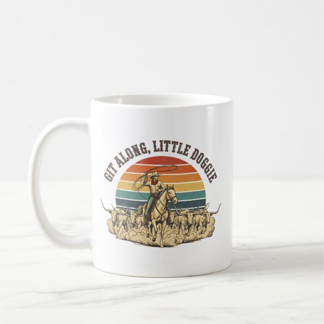 Taza De Café Western Cowboy Cattle Round Up (Izquierda)