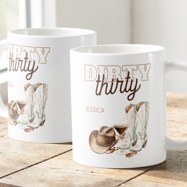 Taza De Café Western Dirty Thirty Cowgirl 30th Birthday Party (Western Dirty Thirty Cowgirl 30th Birthday Party Coffee Mug)