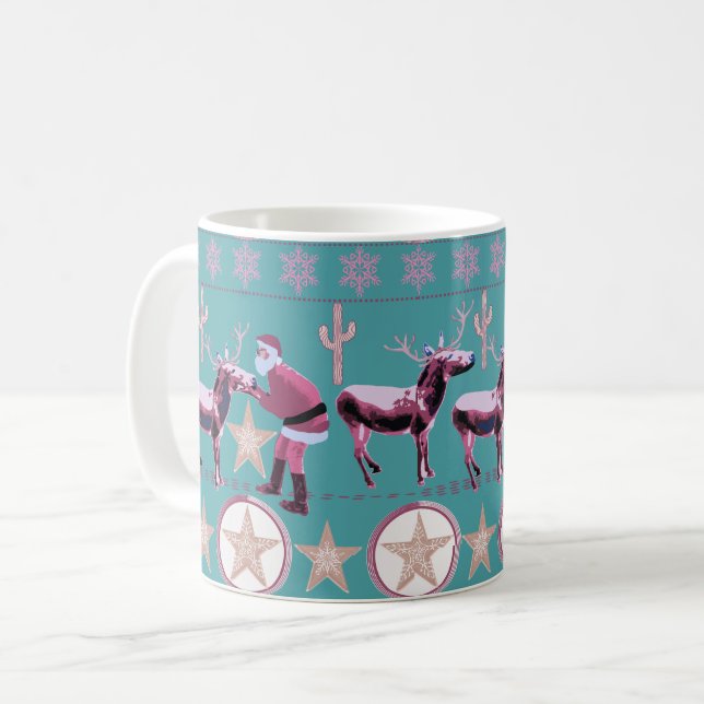 Taza De Café Western Donkey Christmas Gingerbread Texas Star (Anverso izquierdo)