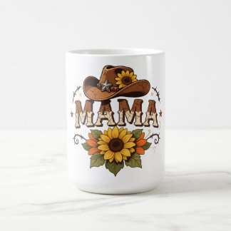 Taza De Café Western Mama Sunflower Cowgirl Design