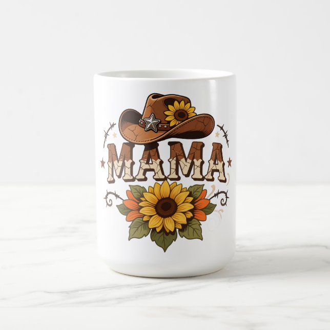 Taza De Café Western Mama Sunflower Cowgirl Design (Centro)