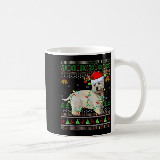 Taza De Café Westie Dog West Highland Terrier Ugly Christmas Sw (Derecha)